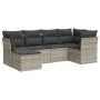 Gartensofagarnitur 6-teilig mit grauen Polstern aus synthetischem Rattan von , Gartensets - Ref: Foro24-3217952, Preis: 412,1...