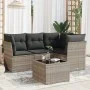 Set de sofás jardín y cojines 5 pzas ratán sintético gris claro by , Garden sets - Ref: Foro24-3249431, Price: 368,14 €, Disc...