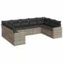 Set muebles jardín 9 pzas y cojines ratán sintético gris claro by , Modular outdoor sofas - Ref: Foro24-3251739, Price: 621,0...