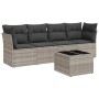 Gartensofa-Set und Kissen, 5-teilig, aus hellem grauem Kunststoff-Rattan. von , Gartensets - Ref: Foro24-3217242, Preis: 312,...