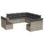 Set de sofás de jardín 11 pzas y cojines ratán sintético gris by , Modular outdoor sofas - Ref: Foro24-3251469, Price: 738,12...
