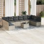 Set de sofás de jardín 11 pzas y cojines ratán sintético gris by , Garden sets - Ref: Foro24-3249941, Price: 698,04 €, Discou...