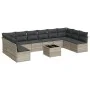 Gartensofa-Set 11-teilig mit grauen Kissen aus synthetischem Rattan von , Gartensets - Ref: Foro24-3249941, Preis: 686,41 €, ...