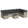 Set muebles jardín 9 pzas y cojines ratán sintético gris claro de , Conjuntos de jardín - Ref: Foro24-3249901, Precio: 592,65...