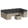 Set sofás jardín 10 pzas con cojines ratán sintético gris claro by , Garden sets - Ref: Foro24-3249981, Price: 699,68 €, Disc...
