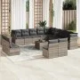 Set sofás jardín 14 pzas con cojines ratán sintético gris claro by , Garden sets - Ref: Foro24-3250341, Price: 962,08 €, Disc...