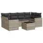Set de sofás de jardín 7 pzas con cojines ratán PE gris claro by , Garden sets - Ref: Foro24-3218712, Price: 485,43 €, Discou...