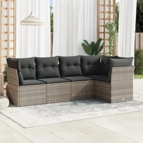 Set de sofás jardín y cojines 5 pzas ratán sintético gris claro de , Conjuntos de jardín - Ref: Foro24-3217602, Precio: 367,0...