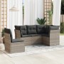 Set de sofás jardín y cojines 5 pzas ratán sintético gris claro by , Garden sets - Ref: Foro24-3217642, Price: 352,11 €, Disc...