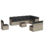 Set de sofás de jardín 11 pzas y cojines ratán sintético gris by , Garden sets - Ref: Foro24-3249651, Price: 702,39 €, Discou...