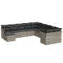 Set de sofás de jardín 11 pzas y cojines ratán sintético gris by , Garden sets - Ref: Foro24-3250451, Price: 763,17 €, Discou...