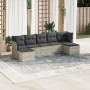 Set de sofás de jardín 7 pzas con cojines ratán PE gris claro by , Garden sets - Ref: Foro24-3249871, Price: 457,39 €, Discou...