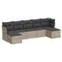 Set de sofás de jardín 7 pzas con cojines ratán PE gris claro by , Garden sets - Ref: Foro24-3249871, Price: 465,95 €, Discou...
