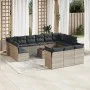 Set sofás jardín 14 pzas con cojines ratán sintético gris claro by , Garden sets - Ref: Foro24-3250301, Price: 941,53 €, Disc...