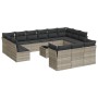 Gartensofa-Set, 14-teilig, mit Kissen, aus hellem grauen Kunststoff-Rattan. von , Gartensets - Ref: Foro24-3250301, Preis: 90...