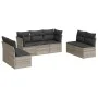 Set de sofás de jardín 7 pzas con cojines ratán PE gris claro by , Garden sets - Ref: Foro24-3249251, Price: 450,22 €, Discou...