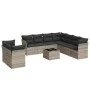 Set sofás jardín 10 pzas con cojines ratán sintético gris claro by , Garden sets - Ref: Foro24-3249691, Price: 703,77 €, Disc...