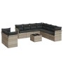 Set sofás jardín 10 pzas con cojines ratán sintético gris claro by , Garden sets - Ref: Foro24-3249691, Price: 691,02 €, Disc...