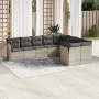 Set muebles jardín 9 pzas y cojines ratán sintético gris claro by , Garden sets - Ref: Foro24-3250011, Price: 635,63 €, Disco...