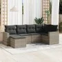 Set de sofás de jardín 6 pzas y cojines ratán sintético gris by , Modular outdoor sofas - Ref: Foro24-3251599, Price: 421,88 ...