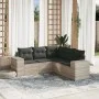 Set de sofás jardín y cojines 5 pzas ratán sintético gris claro by , Garden sets - Ref: Foro24-3254889, Price: 379,54 €, Disc...