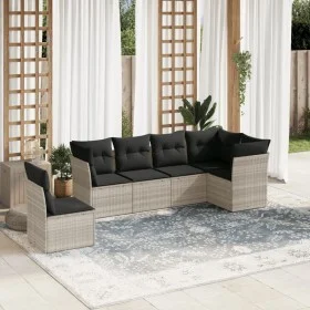 Set de sofás de jardín 6 pzas y cojines ratán sintético gris by , Garden sets - Ref: Foro24-3249541, Price: 448,20 €, Discoun...