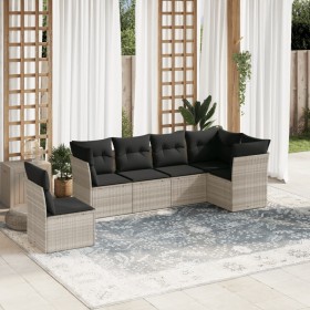 Set de sofás de jardín 6 pzas y cojines ratán sintético gris von , Gartensets - Ref: Foro24-3249541, Preis: 431,18 €, Rabatt: %