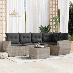 Set de sofás de jardín 6 pzas y cojines ratán sintético gris by , Garden sets - Ref: Foro24-3253679, Price: 439,61 €, Discoun...
