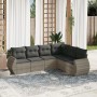 Garden sofa set 6 pieces and gray synthetic rattan cushions by , Garden sets - Ref: Foro24-3253749, Price: 431,41 €, Discount: %