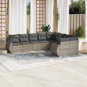 Gartenmöbel-Set 9-teilig mit Kissen aus hellem grauem Kunst-Rattan. von , Gartensets - Ref: Foro24-3254179, Preis: 638,34 €, ...