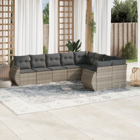 Gartenmöbel-Set 9-teilig mit Kissen aus hellem grauem Kunst-Rattan. von , Gartensets - Ref: Foro24-3254179, Preis: 627,22 €, ...