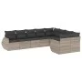 Set muebles jardín 9 pzas y cojines ratán sintético gris claro by , Garden sets - Ref: Foro24-3254179, Price: 638,30 €, Disco...