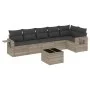 Set de sofás de jardín 7 pzas con cojines ratán PE gris claro de , Conjuntos de jardín - Ref: Foro24-3252539, Precio: 469,41 ...