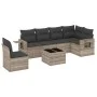 Set de sofás de jardín 7 pzas con cojines ratán PE gris claro by , Garden sets - Ref: Foro24-3252579, Price: 469,30 €, Discou...