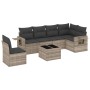 Set de sofás de jardín 7 pzas con cojines ratán PE gris claro by , Garden sets - Ref: Foro24-3252579, Price: 461,95 €, Discou...
