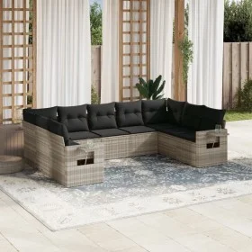 Gartenmöbel-Set 9-teilig mit Kissen aus hellem grauem Kunst-Rattan. von , Gartensets - Ref: Foro24-3252939, Preis: 620,58 €, ...