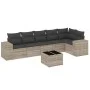 Set de sofás de jardín 7 pzas con cojines ratán PE gris claro by , Garden sets - Ref: Foro24-3254939, Price: 496,57 €, Discou...