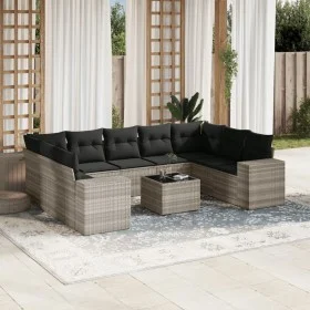 Set sofás jardín 10 pzas con cojines ratán sintético gris claro by , Garden sets - Ref: Foro24-3255349, Price: 687,40 €, Disc...