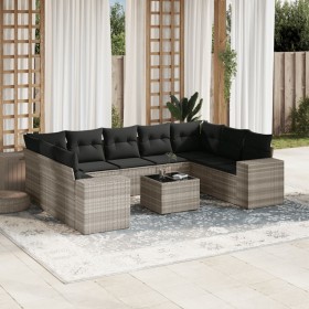 Set sofás jardín 10 pzas con cojines ratán sintético gris claro by , Garden sets - Ref: Foro24-3255349, Price: 674,30 €, Disc...