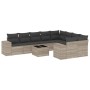 Gartensofa-Set, 10-teilig, mit Kissen, aus hellem grauen Kunststoff-Rattan. von , Gartensets - Ref: Foro24-3255389, Preis: 67...