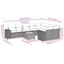 Gartensofa-Set, 10-teilig, mit Kissen, aus hellem grauen Kunststoff-Rattan. von , Gartensets - Ref: Foro24-3255389, Preis: 67...