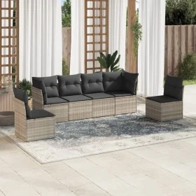 Set de sofás de jardín 6 pzas y cojines ratán sintético gris by , Garden sets - Ref: Foro24-3249211, Price: 394,53 €, Discoun...