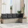 Set de sofás jardín y cojines 5 pzas ratán sintético gris claro by , Garden sets - Ref: Foro24-3249361, Price: 328,61 €, Disc...