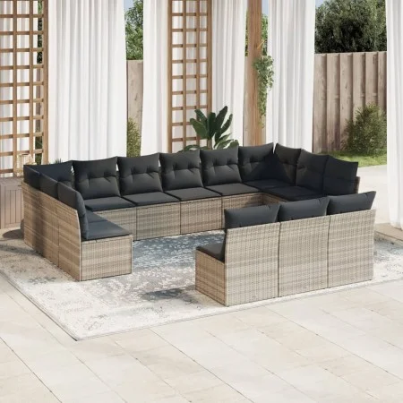 Set sofás de jardín con cojines 13 piezas ratán sintético gris by , Garden sets - Ref: Foro24-3250231, Price: 883,02 €, Disco...