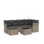 Gartensofagarnitur 7-teilig mit Kissen, hellgrauer PE-Rattan von , Gartensets - Ref: Foro24-3263188, Preis: 467,50 €, Rabatt: %