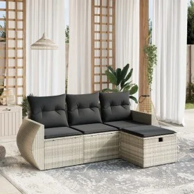 Set de sofás de jardín 4 pzas y cojines ratán sintético gris by , Garden sets - Ref: Foro24-3264068, Price: 289,90 €, Discoun...