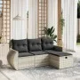 Set de sofás de jardín 4 pzas y cojines ratán sintético gris de , Conjuntos de jardín - Ref: Foro24-3264068, Precio: 289,90 €...
