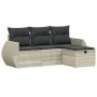 Set de sofás de jardín 4 pzas y cojines ratán sintético gris de , Conjuntos de jardín - Ref: Foro24-3264068, Precio: 289,90 €...
