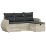 Set de sofás de jardín 4 pzas y cojines ratán sintético gris by , Garden sets - Ref: Foro24-3264068, Price: 283,66 €, Discoun...