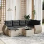 Set de sofás de jardín 7 pzas con cojines ratán PE gris claro by , Garden sets - Ref: Foro24-3264118, Price: 484,62 €, Discou...
